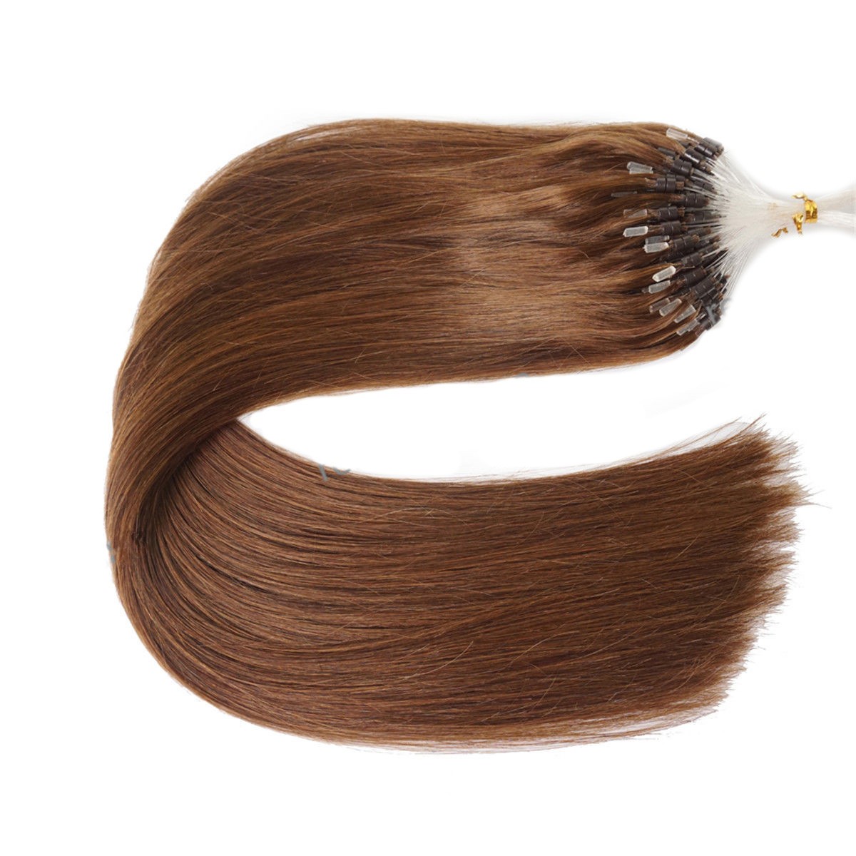 Micro Ring Loop Beads Tip Hair Extensions 100% Real Brazilian Human Hair 50-100s