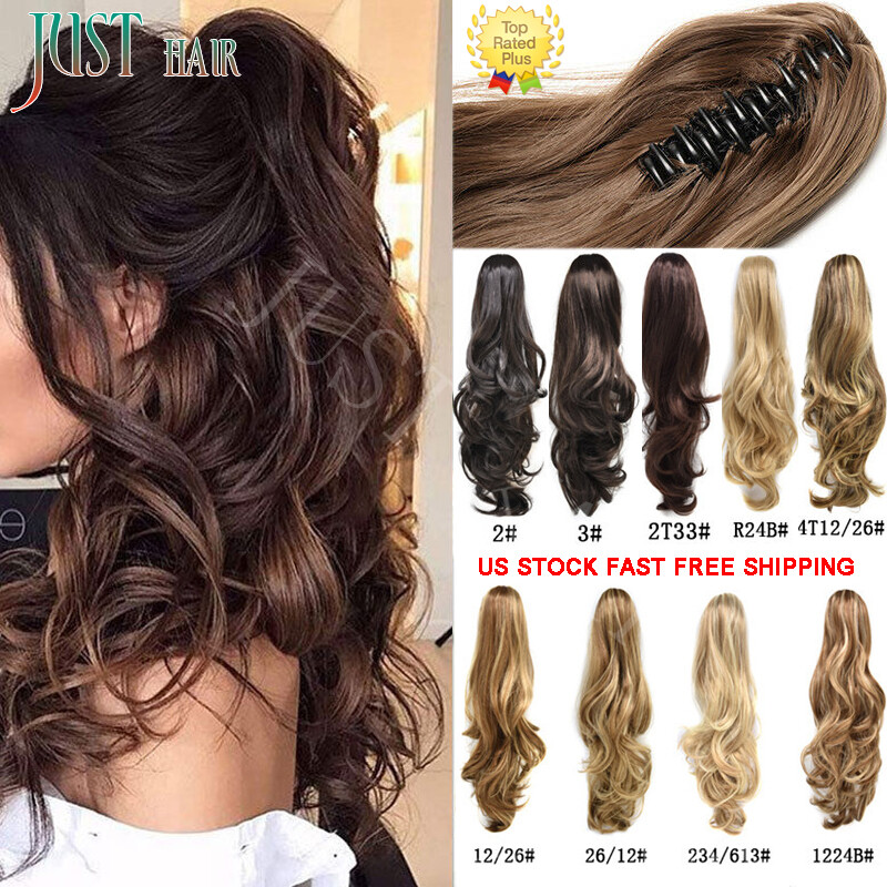 Claw Clip in Ponytail Extension Long Curly Wavy Pony Tail Jaw Hair Extensions US