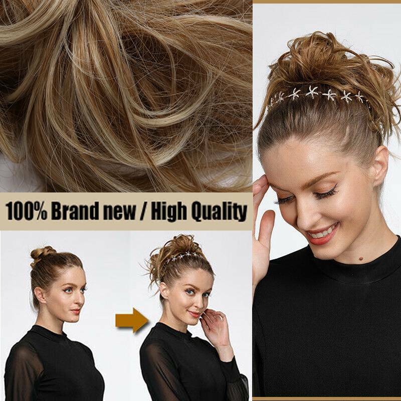 45/85G Real Messy Bun Updo As Human Hair Extensions Scrunchie Tousled Ponytail