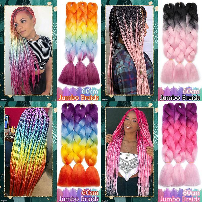 24″Jumbo Afo Crochet Braiding Hair Box Twist Braided Hair Extensions For Woman