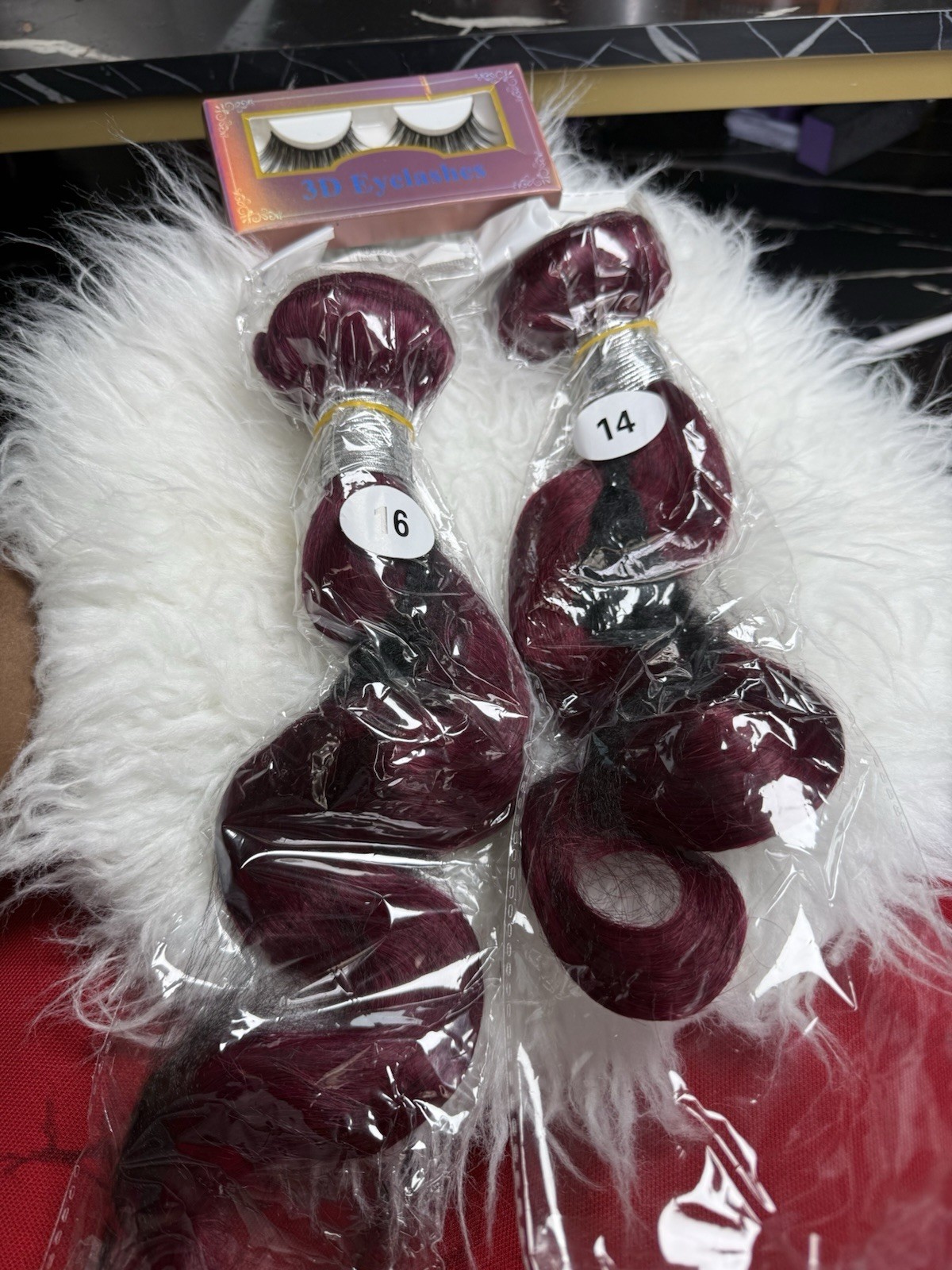 Body Wave Weft Hair Extensions Burgundy 14in 16in Set 100%humain hair Wavy Women