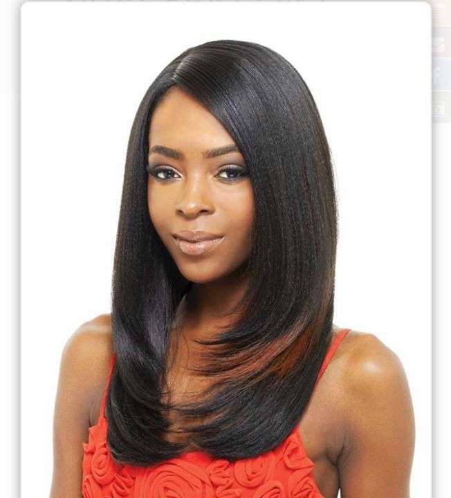 EZOLA Femi Premium Synthetic Straight Layered Style Dual Part Lace Front Wig