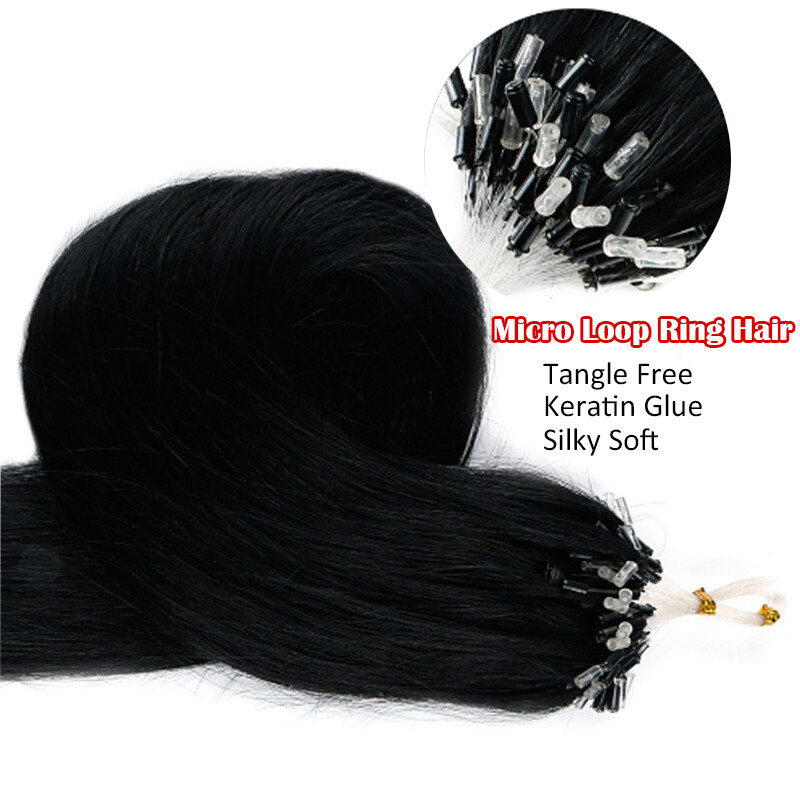 200G Russian Remy Micro Loop Rings Bead Human Hair Extensions Thick Full Head US