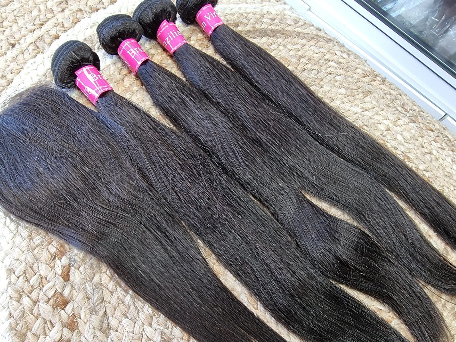 12A STRAIGHT BRAZILIAN VIRGIN HUMAN HAIR 20+20+20+20&20INC 4X4 SILK BASE CLOSURE