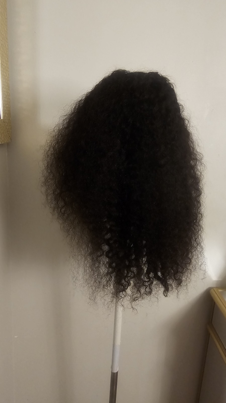 High Quality regular Top Black 20″ curly 100% Virgin Human Hair Lace Wig