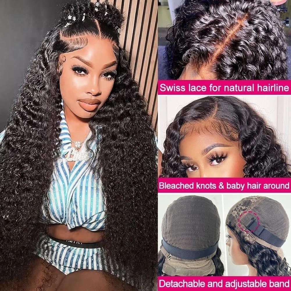 Luxury 20 Inch HD Transparent Deep Wave Wig for Black Women – Glueless Design
