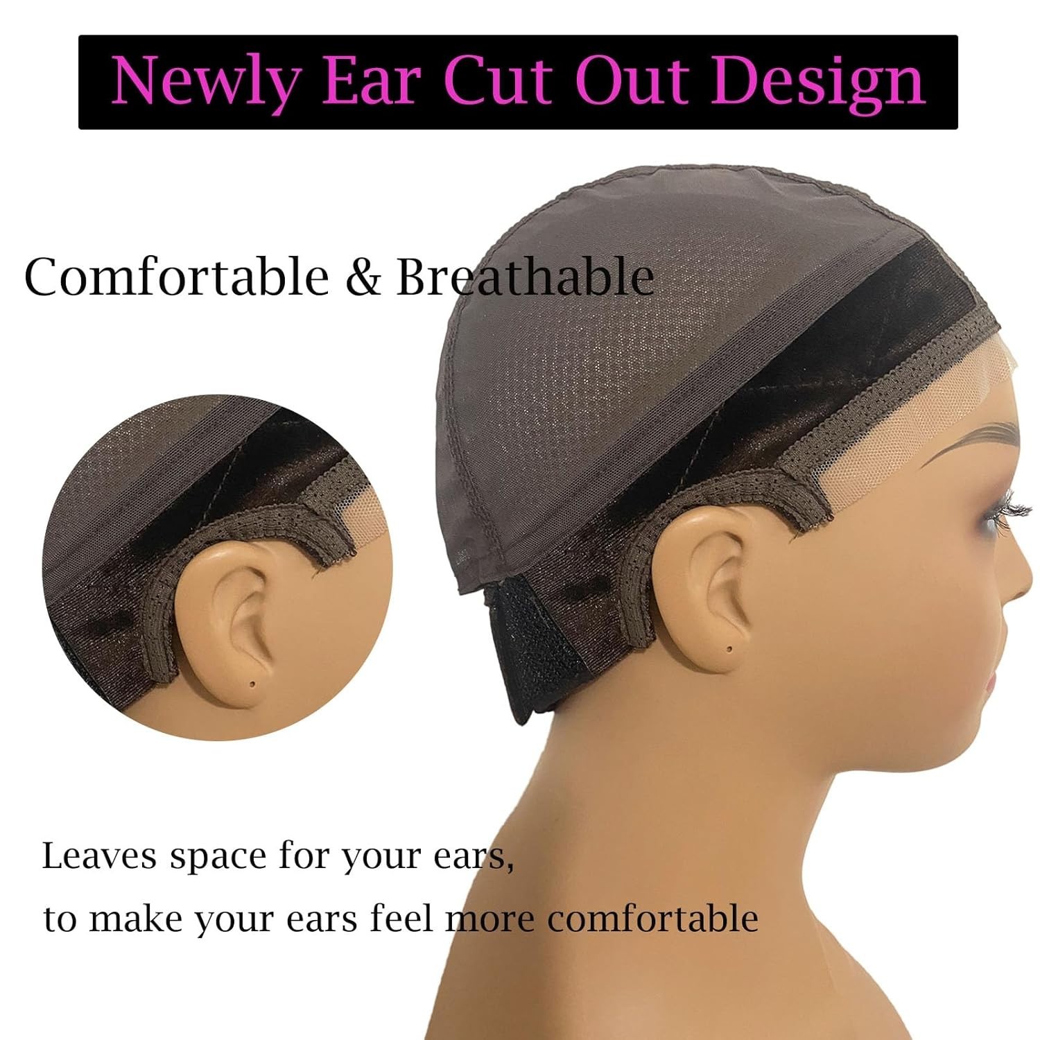4×5 Transparent Lace Wig Grip Cap for Secure All-Day Wear – Medium Brown