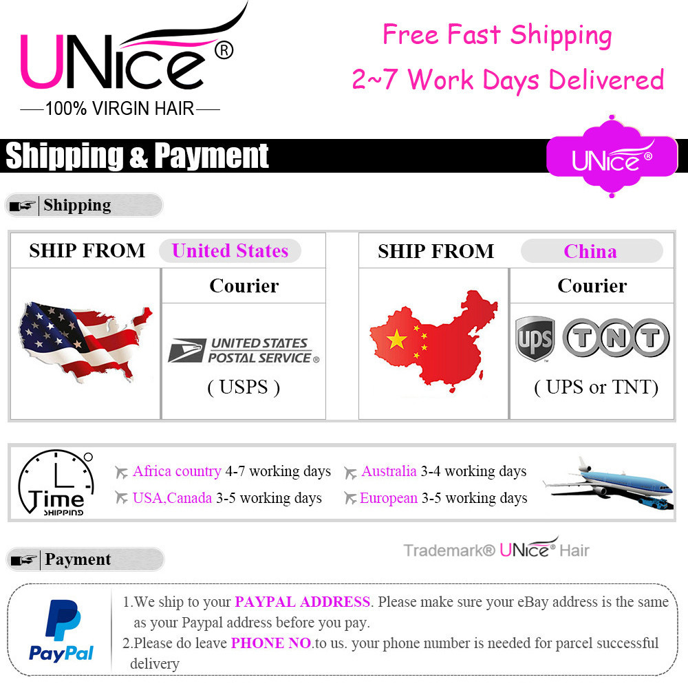 UNice Brazilian Natural Wave Human Hair Extensions 4 Bundles Virgin Hair Weaves