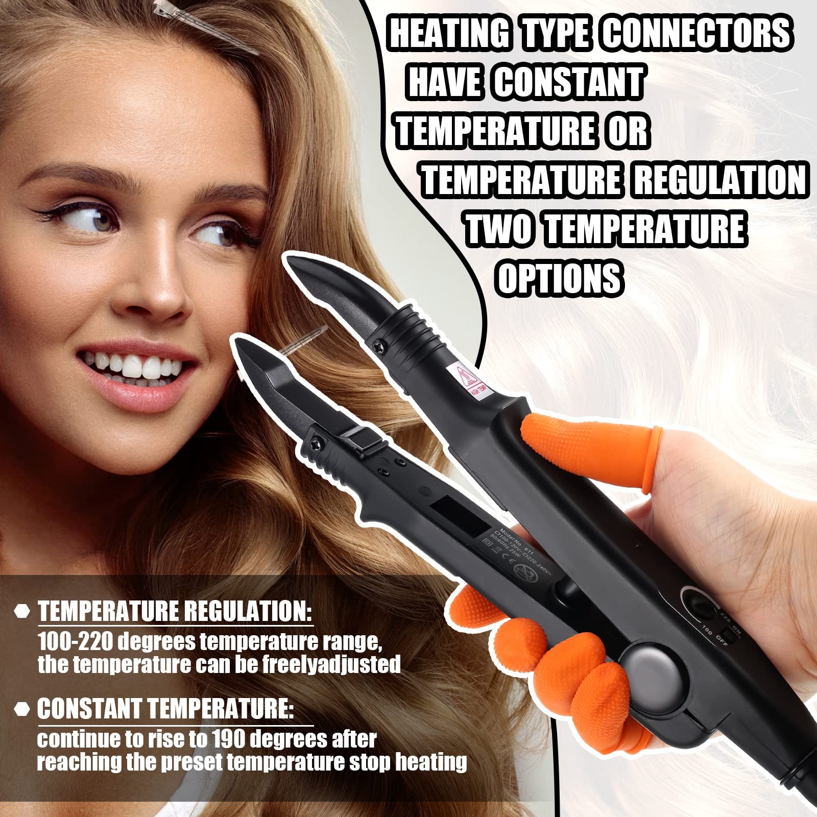 Keratin Hair Extension Kit Heat Iron, Keratin Glue Granules, Protector Templa…