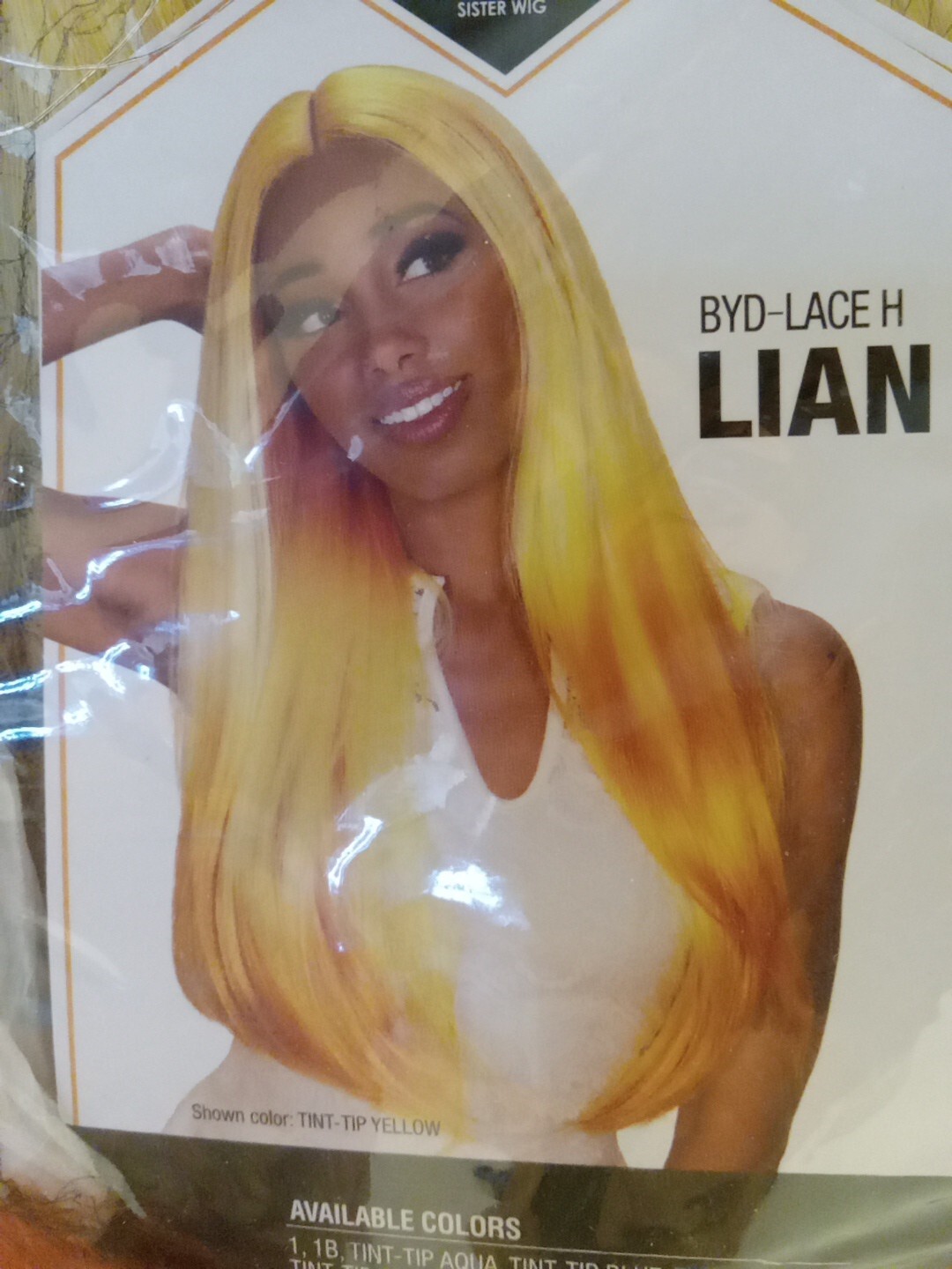 Cosplay Wig Long Hair Sis Sister Beyond Your Imagination Yellow Orange Tips NEW