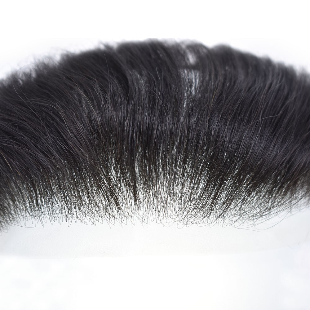 US Mens Frontal Hairpiece Thin Skin Forehead Hair Line for Receding Hairline