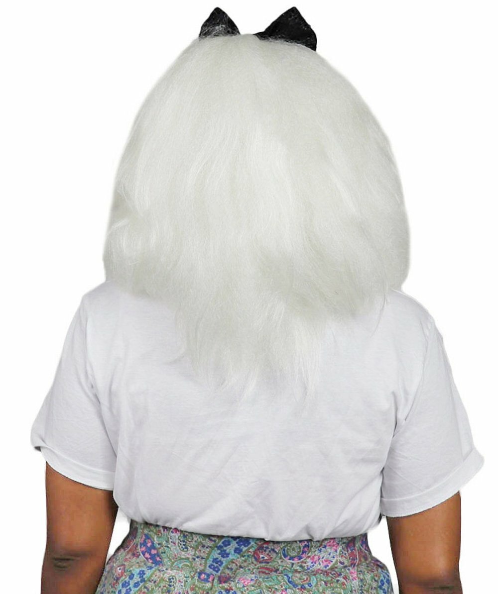 Womens Clown Wig with Bow, Jumbo Super Size Wig, Premium Breathable Capless Cap