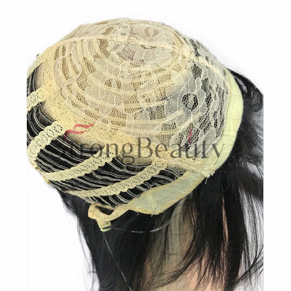 Ombre Black Brown Blonde Gradient Wig Long Straight Wavy Head Ladies Hair