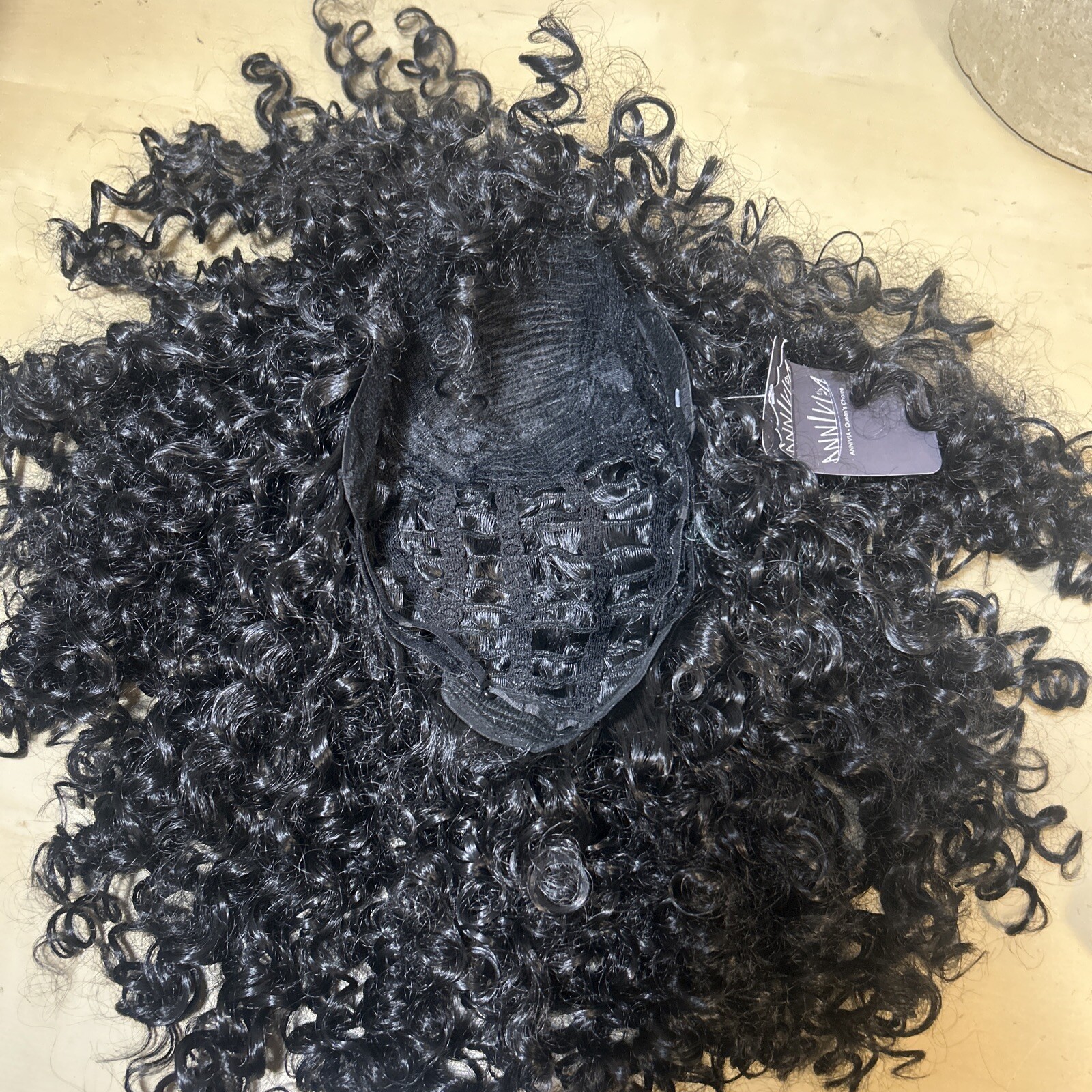 ANNIVIA 17 Inch Mid Length Styleable Curly Wig for Women Afro Kinky Curly Wig W