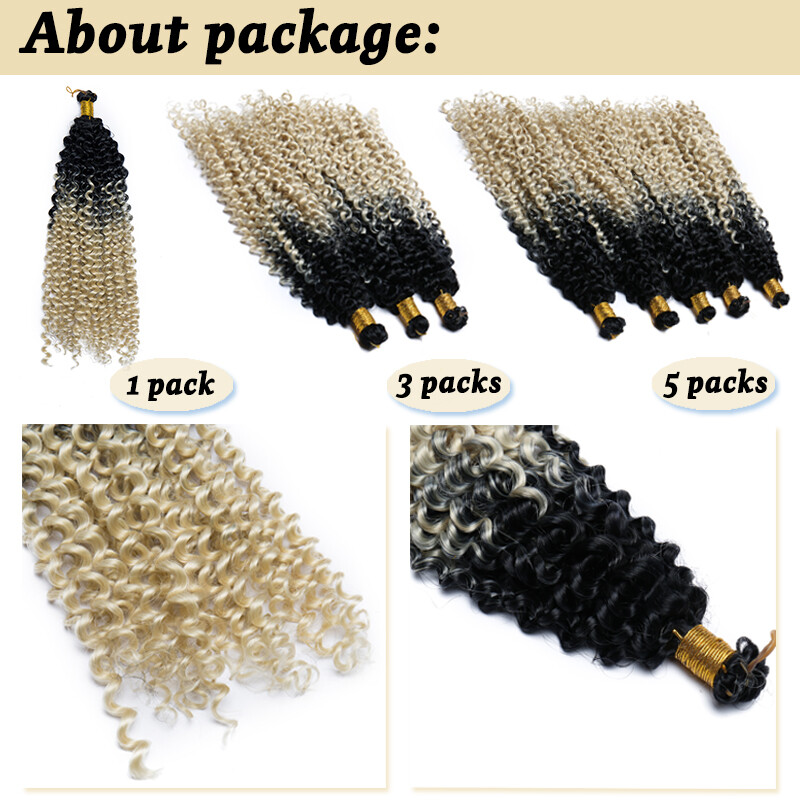 US Curly Water Wave Braids Twist Crochet Braiding Hair Extensions Ombre as Human