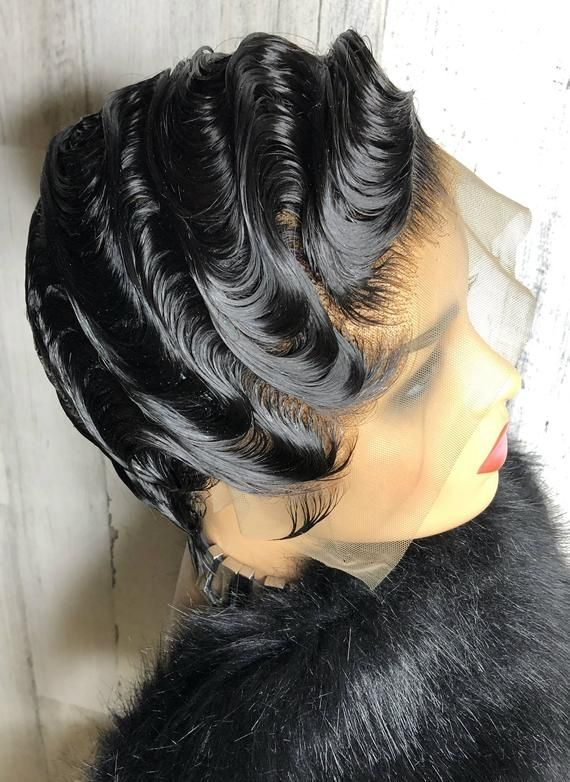 Natural Finger Wave Lace Front Human Hair Wigs for Women Daily Party L Part Lace