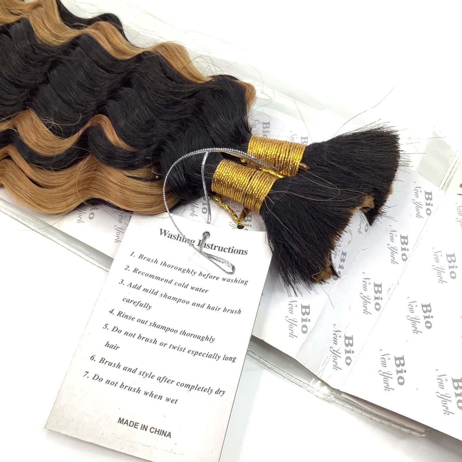 New York Bio H/H DEEP BULK-14″ Hair Extensions F1B/27 Wavy Premium Human Hair