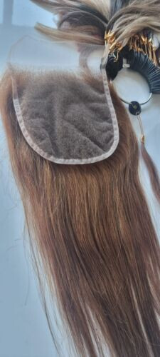 18″5X5 WIDE LACE CLOSURE STRAIGHT BRAZILIAN VIRGIN HUMAN HAIR AURBURN BROWN 30#