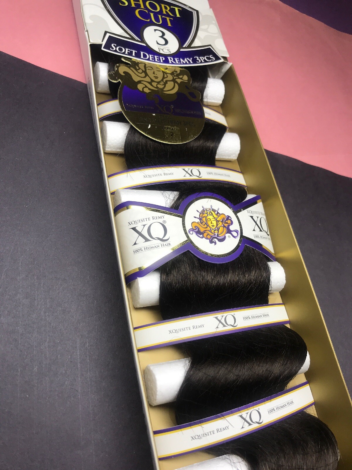 XQUISITE REMY SHORT_CUT_3PCS_8 inch_SOFT_DEEP_#2_100% HUMAN HAIR WEAVE