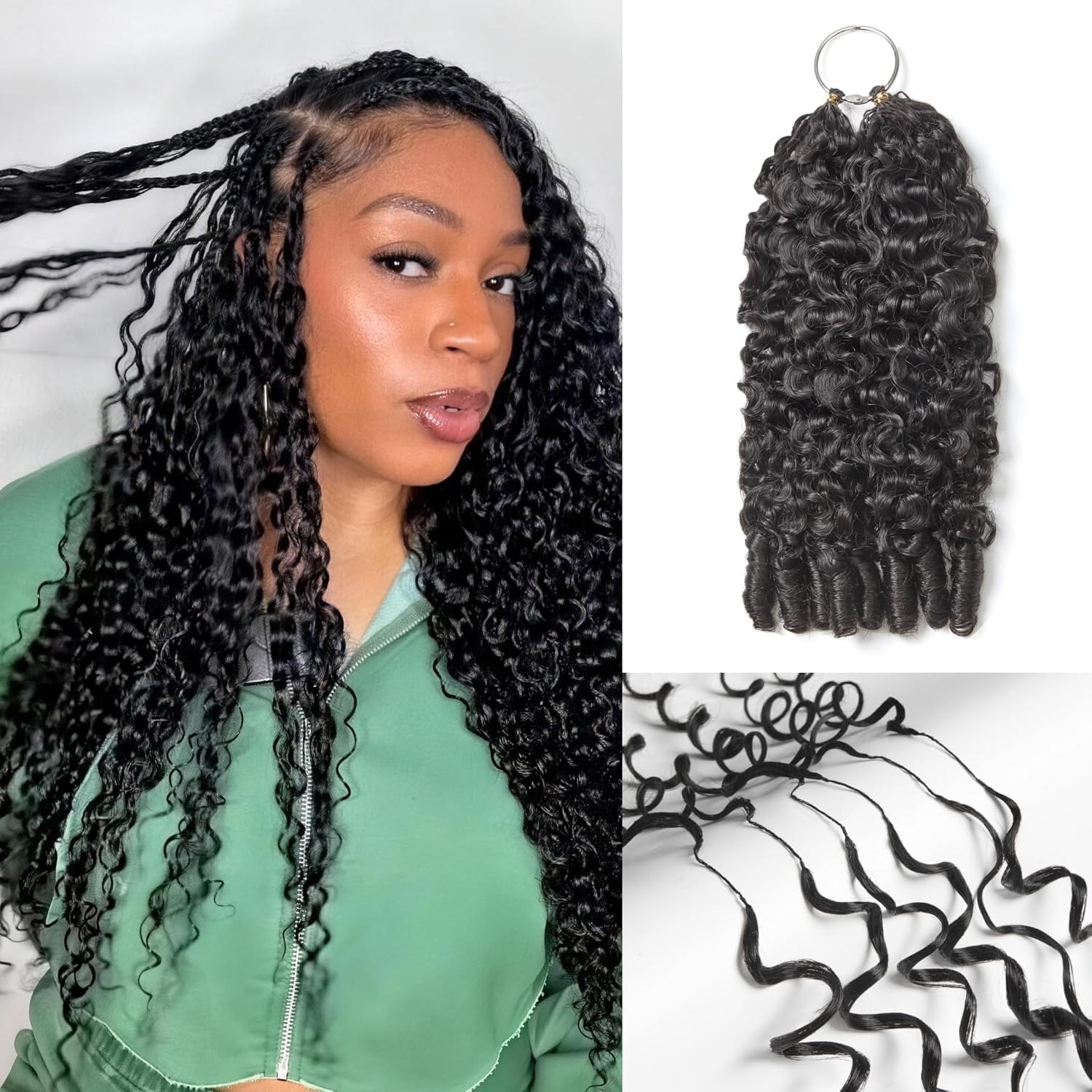 LUVME Burmese Curly Pre-Separated Feather Crochet Hair for Black Women 18 Inch l