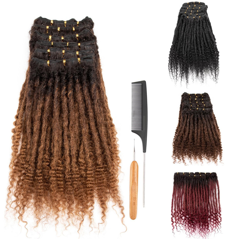 Originea 0.6Cm 6-18 Inch 100 Human Hair Dreadlock Extensions Curly Ends Loc