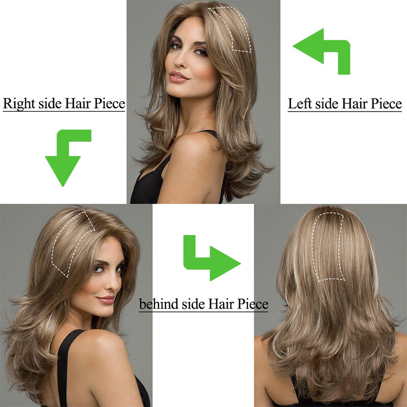 US Short Hair Pad Clip In Top/Side Real Remy Human Hair Extensions One Piece
