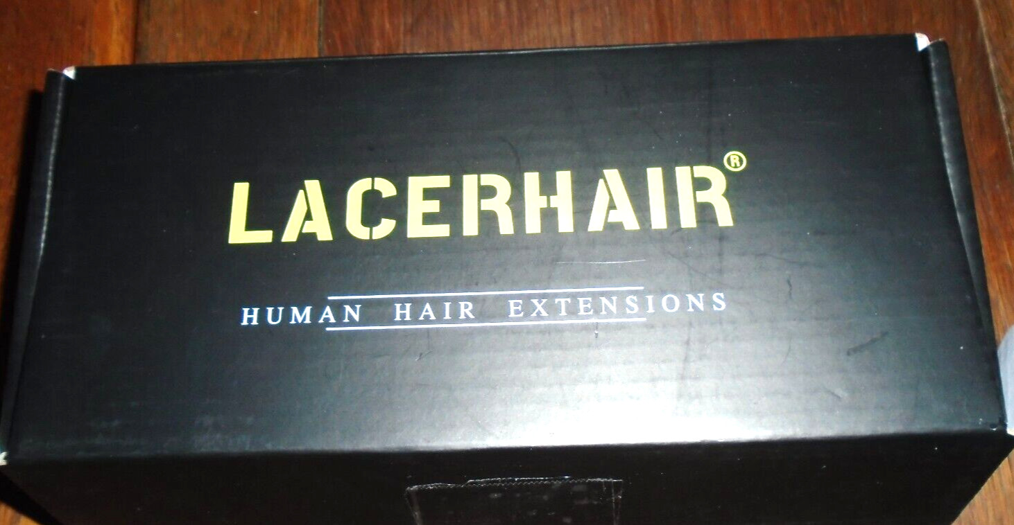 NEW Lacerhair Luxury 100% Black Human Hair Yaki 10″ # 1B Kit Eye Lashes & Clips