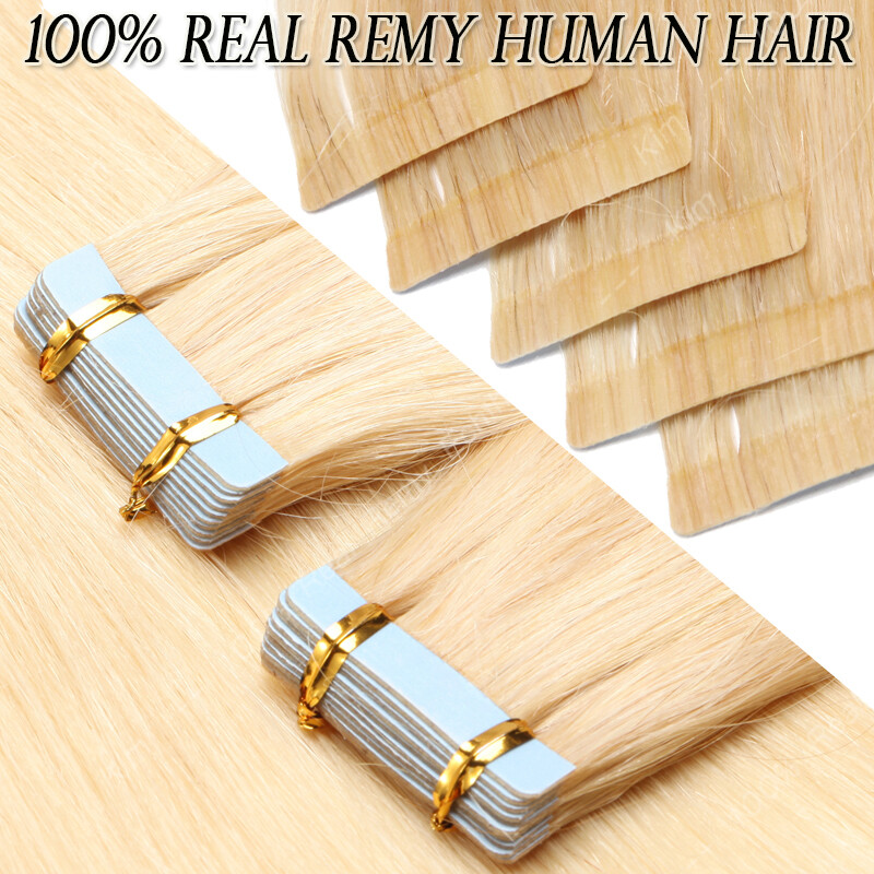 GREY Thick Skin Weft Tape in Real Remy Human Hair Extension Thick Glue CLEARANCE