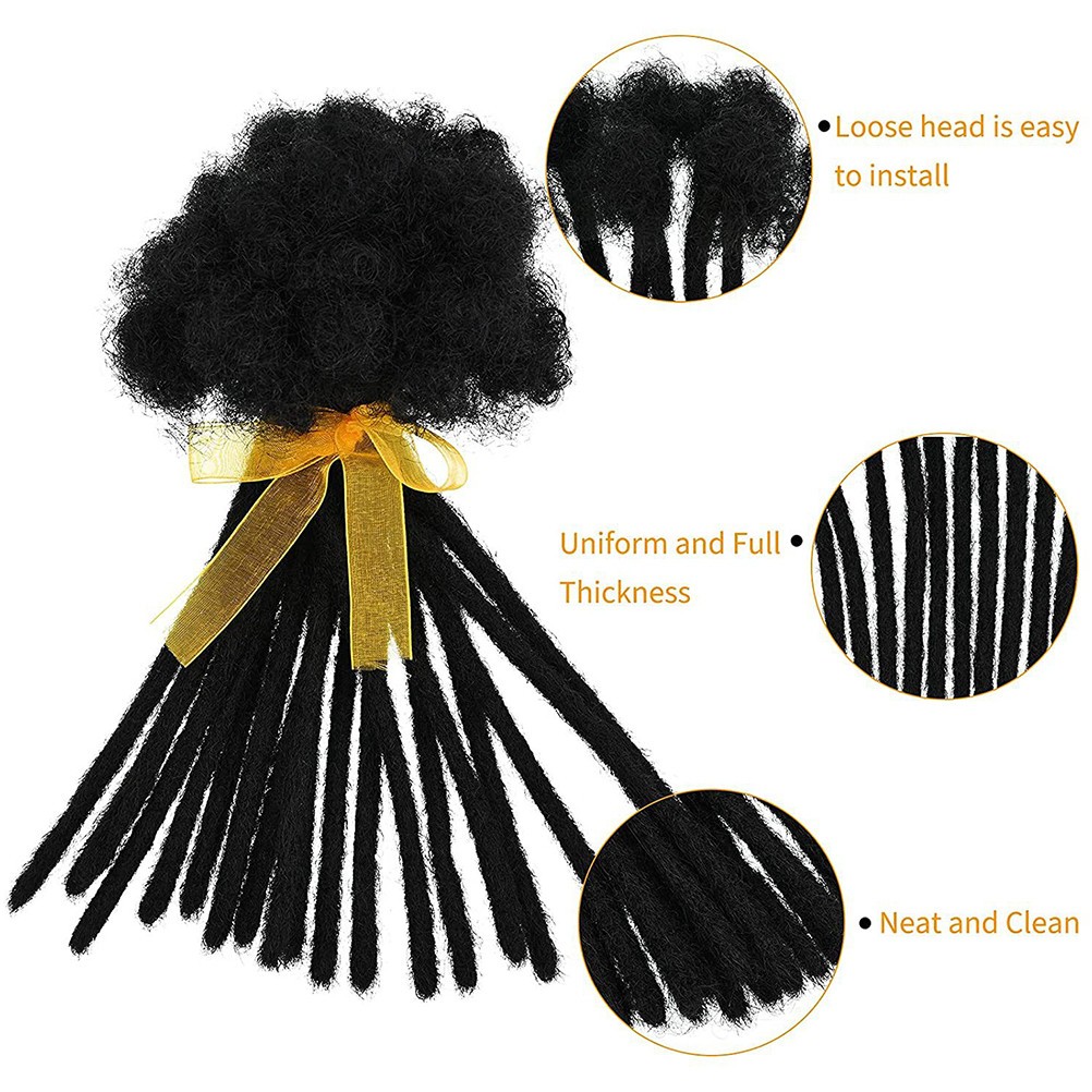 Real Human Hair Dreadlock Extensions Black Loc Natural Hair Dreads