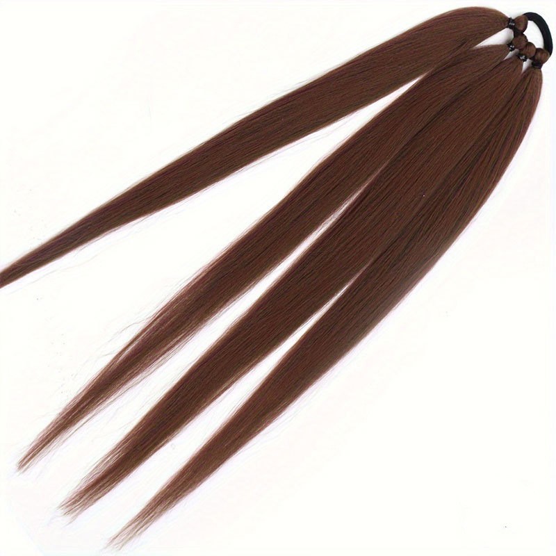 Long Straight Ponytail Extension For Women Elastic Band Synthetic Hairpiece