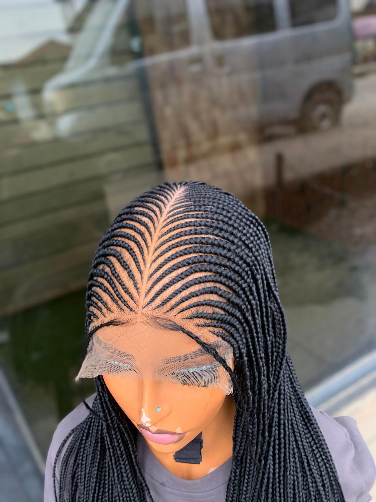 Ready to ship braided wigs for black women conrow wig