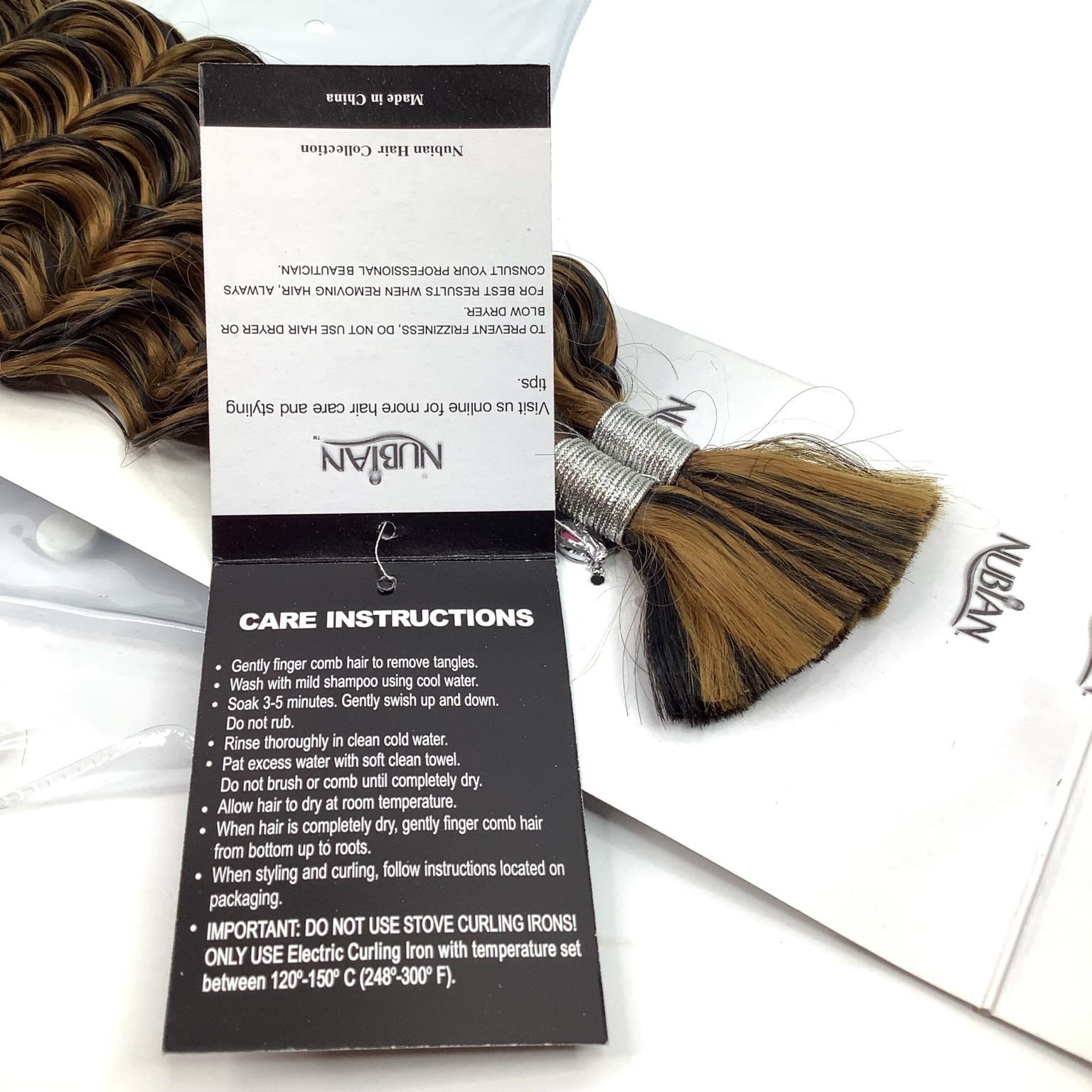 NUBIAN Premium Human Hair Extensions Deep Bulk 14-16″ Wavy P1B/27