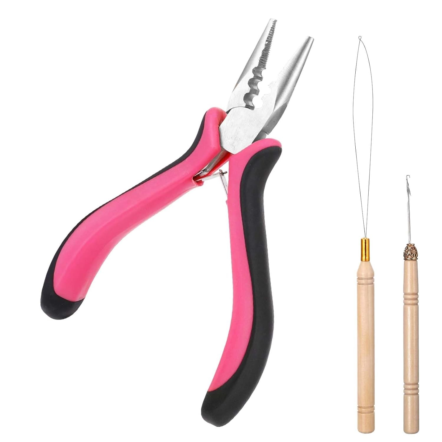 Hair Extension Tools Kit, 3 Pcs Microlinks Beads Tools Pliers Loop Needle