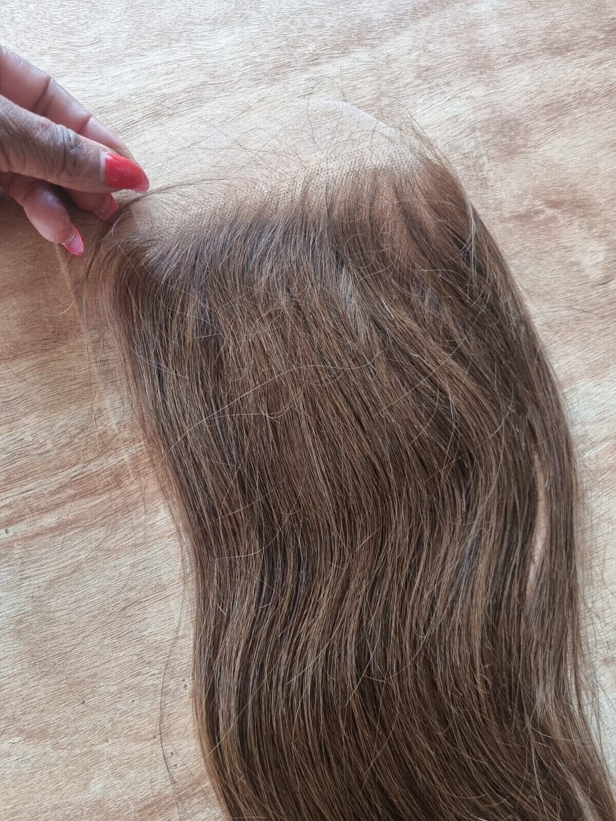 12A 16INCH HD LACE 6X6 CHESTNUT BROWN COLOR 4# BRAZILIAN HUMAN HAIR STRAIGHT 90g