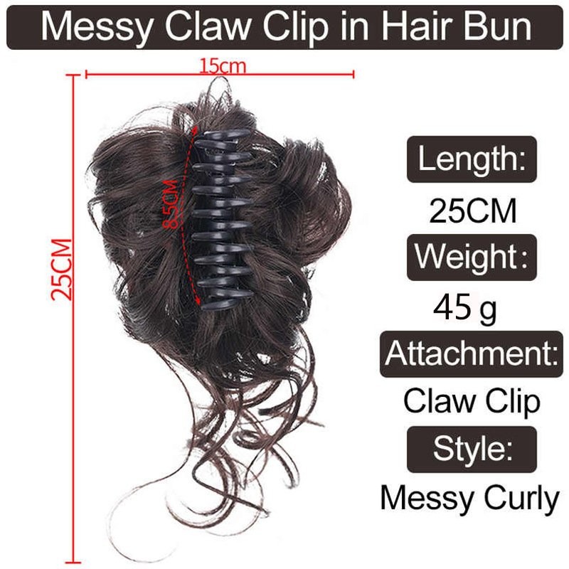 Large Messy Bun Hair Pieces for Women Wavy Curly Fake Hair Bun Extensions Access