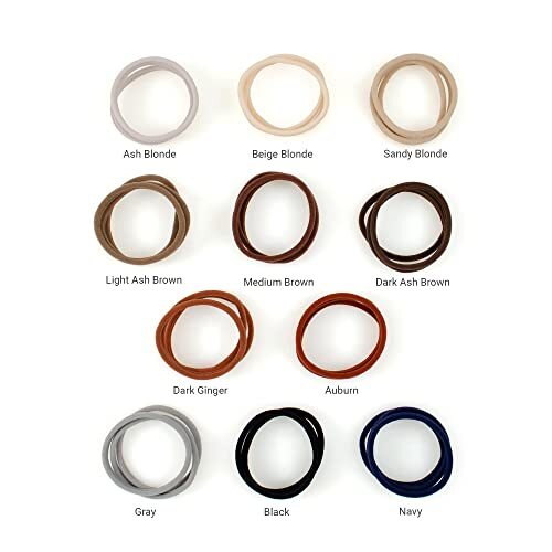 Seamless Hair Ties – – Skinny 6mm No Damage Ponytail Holders, Beige Blonde