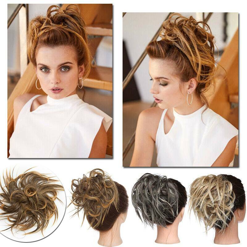 Real Large 100% Natural Scrunchie Hair Messy Bun Hair Extension As Human Chignon