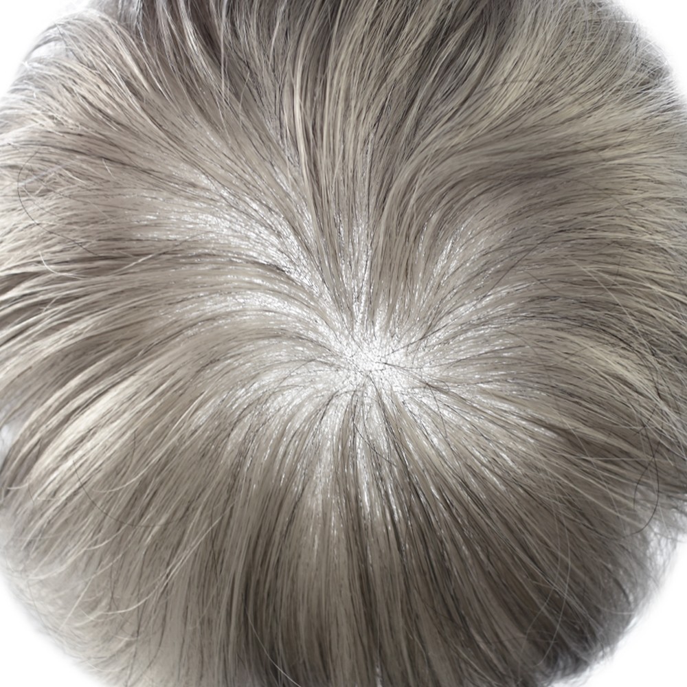 Mens Hair Piece System Swiss Welded Mono Lace Wig Toupee for Men PU Skin Unit US