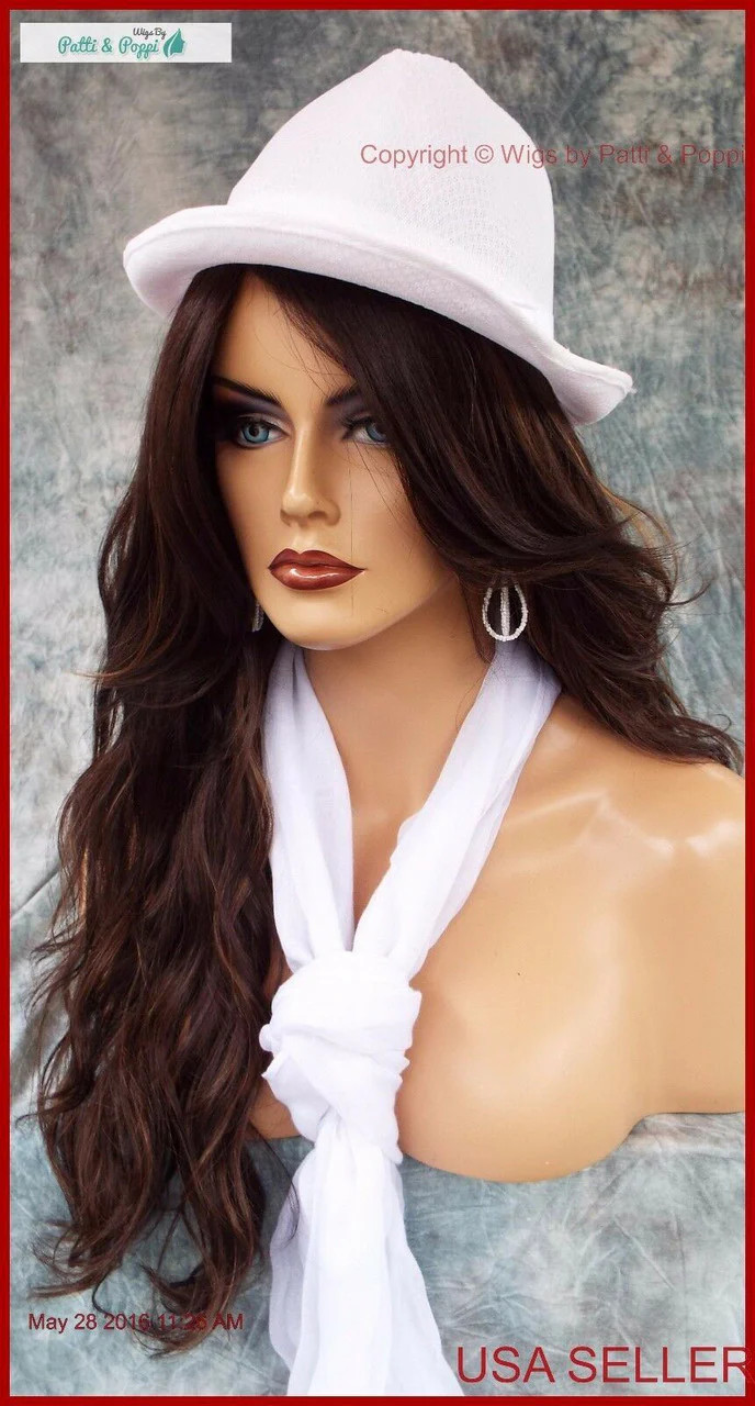 LONG SLIGHTLY WAVY WIG HEAT SAFE SKIN TOP☆CLR FS6.27 STRIKING STYLE 1226