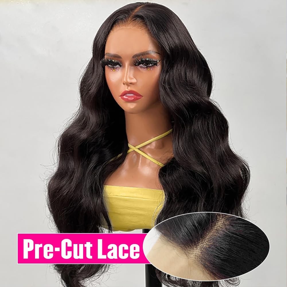 Glueless Wigs Human Hair Pre Plucked Pre Cut 4X4 Body Wave Lace Front Wig