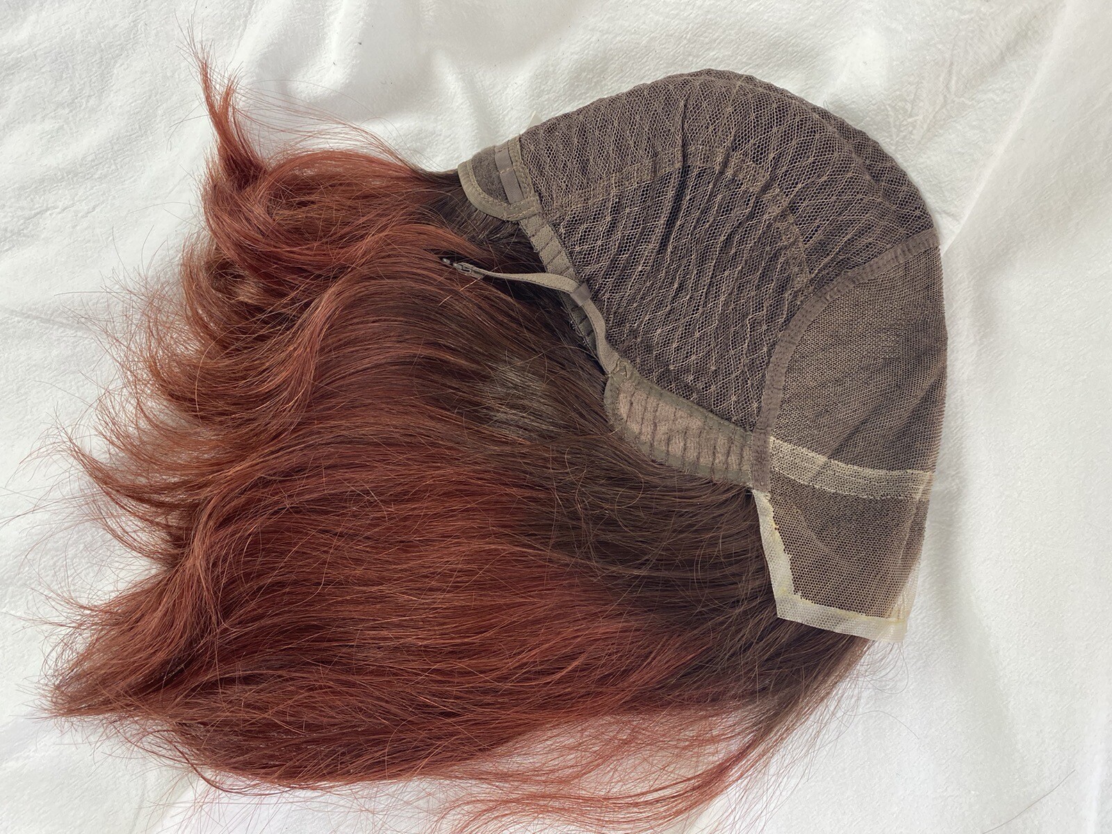 100% Human Hair Wig 12” BOB Hand Knotted Swiss lace Top And Front, Wefts Back