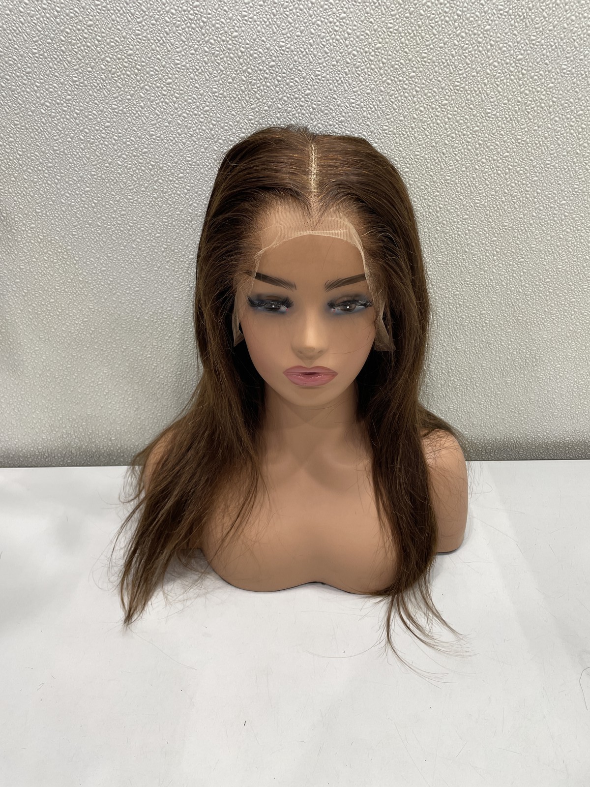 Alipearl 18″ Dark Brown Human Hair M Hairline HD Lace Front Wig, 250% Density