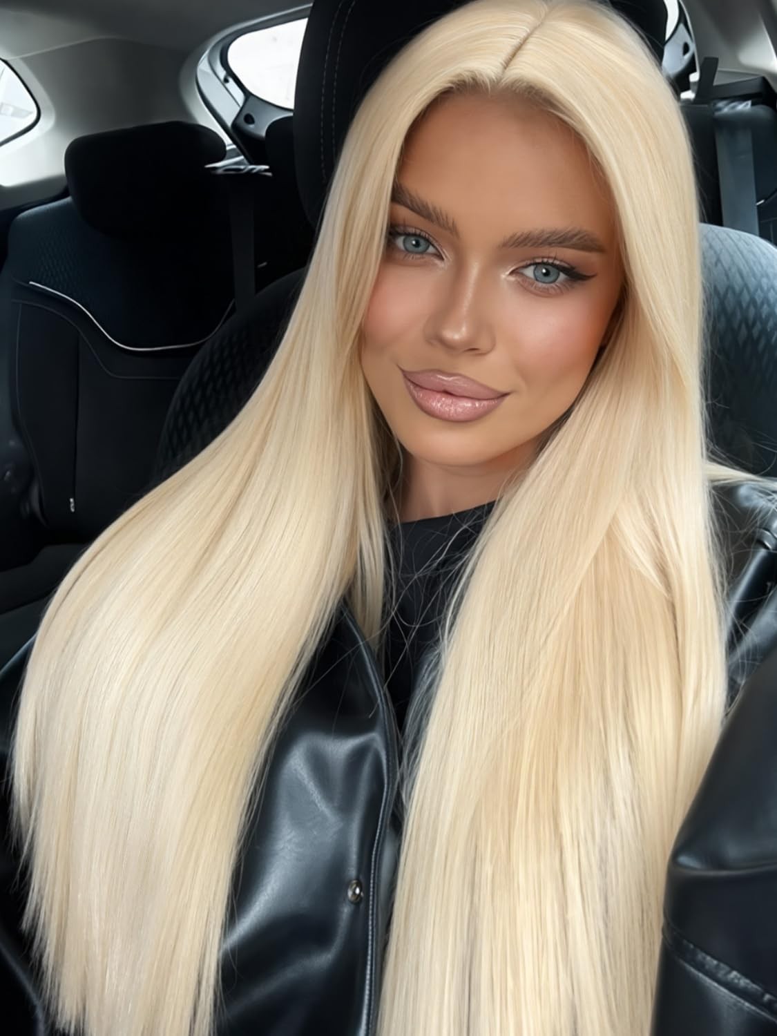 WIGRE 26 Inches Long Straight Wig Middle Part Blonde Wigs for Women Daily Use…