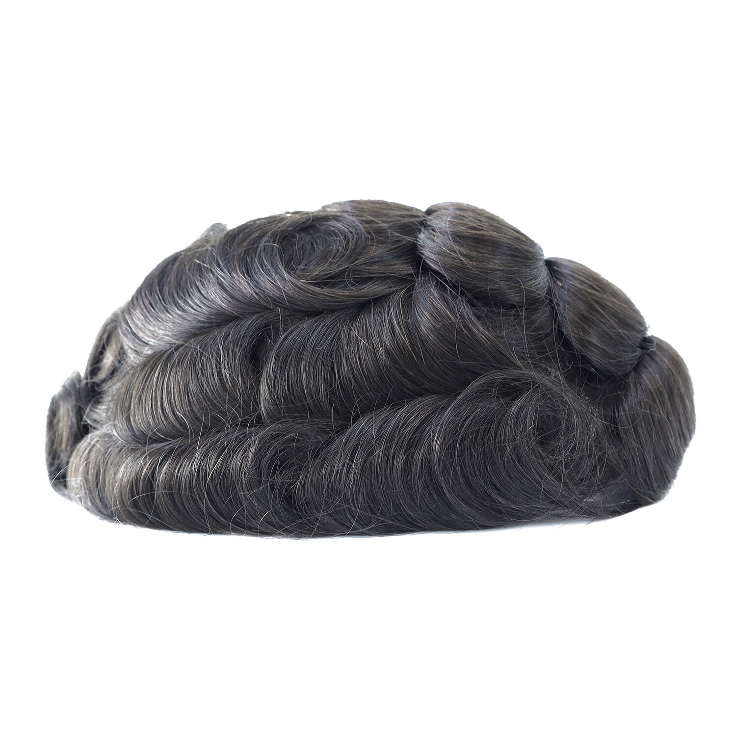 Mens Toupee Thin Skin Human Hair Replacement System Knotted Base Hair Pieces