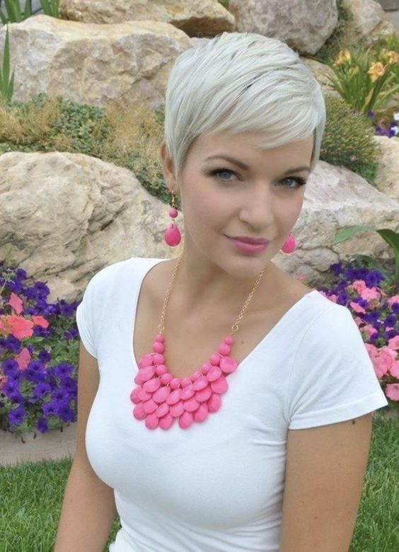 Short Pixie Cut Light White Gray Synthetic High-quality Wigs Cosplay Party New
