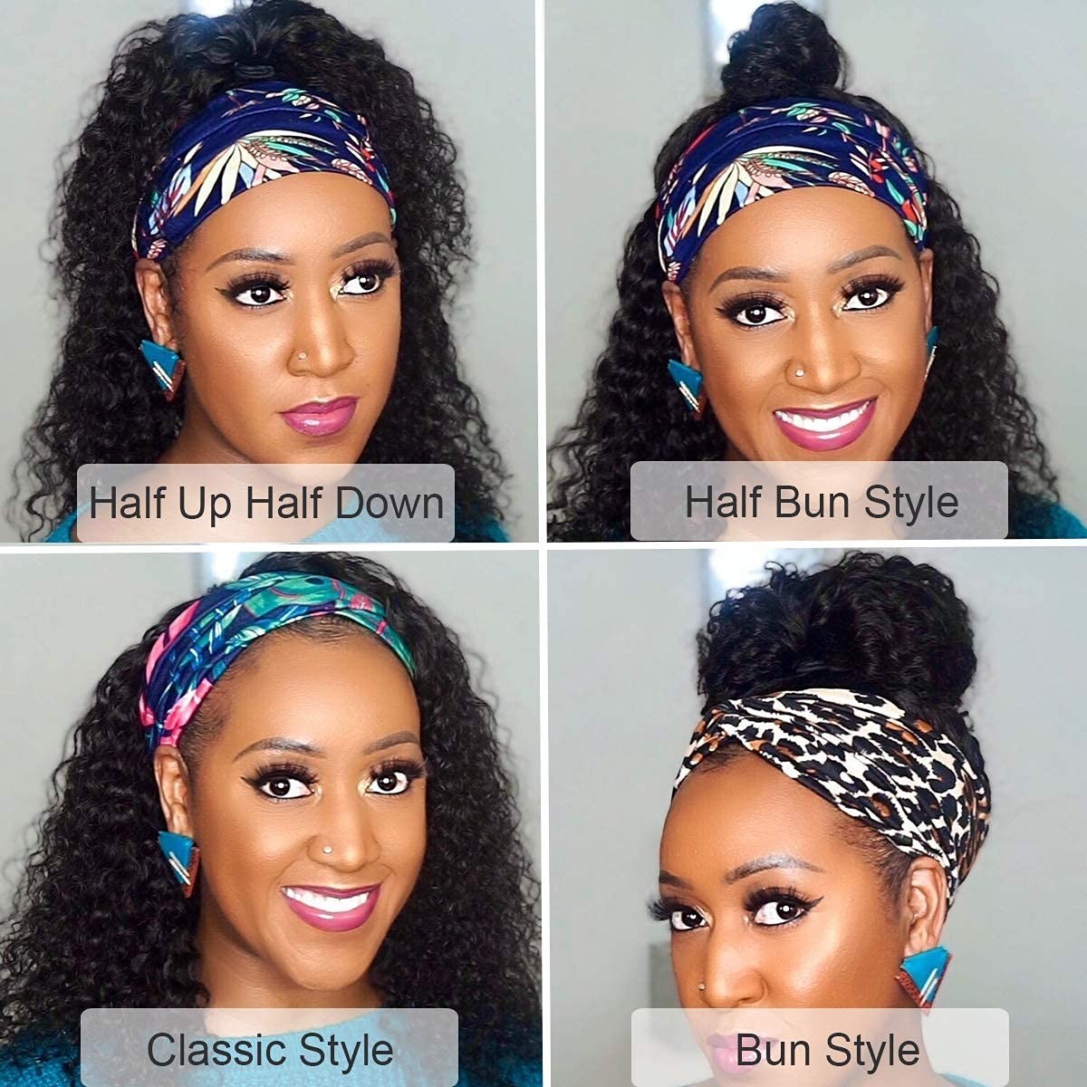 Brazilian Deep Wave Headband Wig for Black Women
