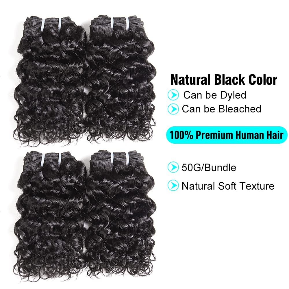 Water Wave Bundles Lace Closure Udu 12A Wet And Wavy Human Hair Bundles Closure