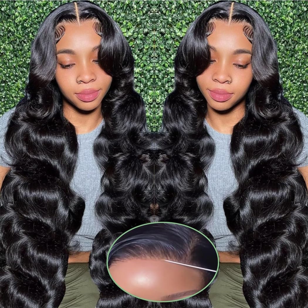 26″ Body Wave Lace Front Wigs Human Hair, 180% Density, Glueless, Pre-Plucked, H
