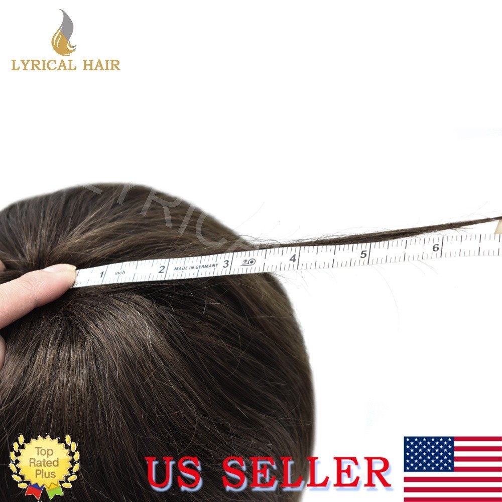 Swiss Lace Front Mens Toupee Human Hair Replacement System Skin PU Hairpiece Wig