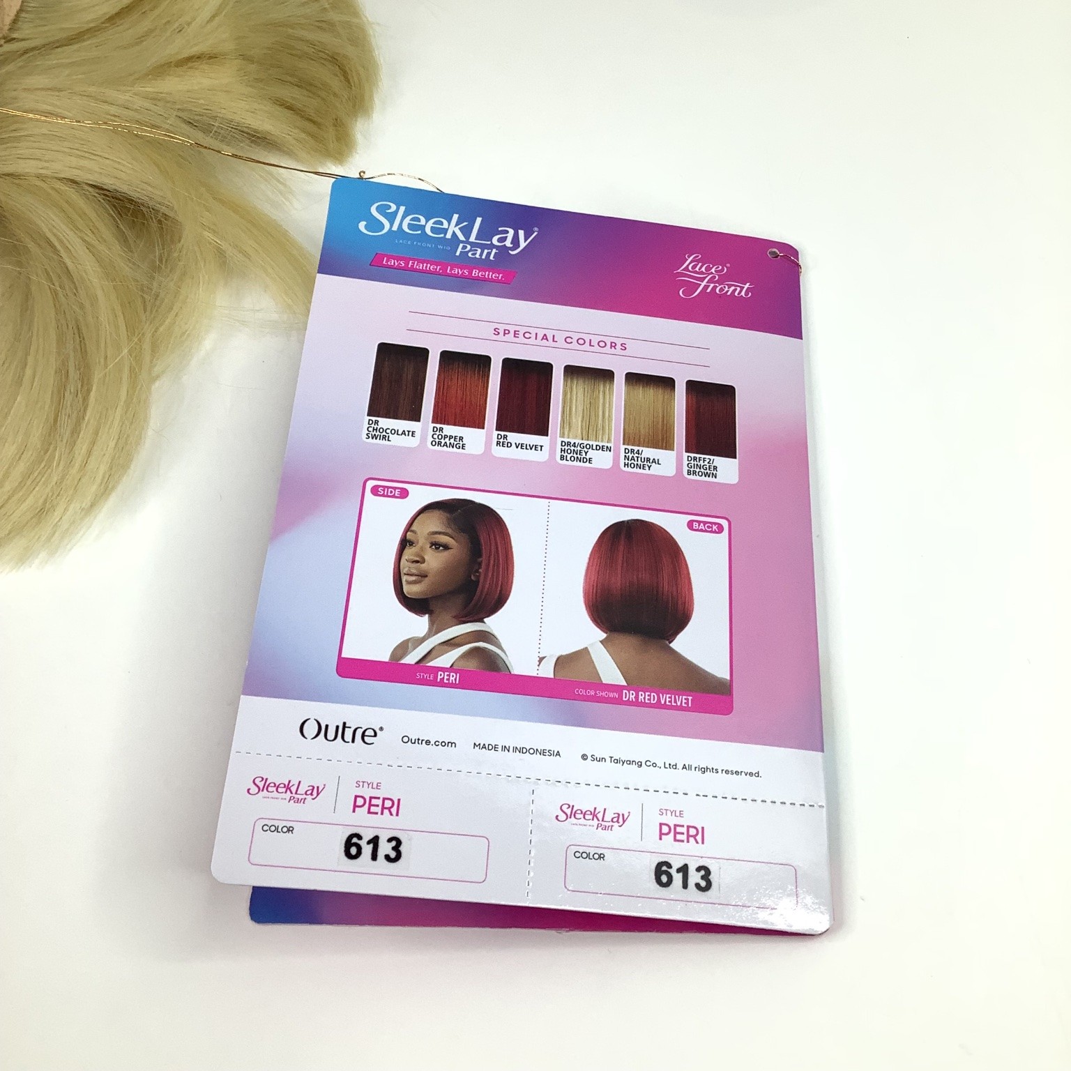 Outre SleekLay Part PERI Lace Front Wig 10″ Color 613 Blonde